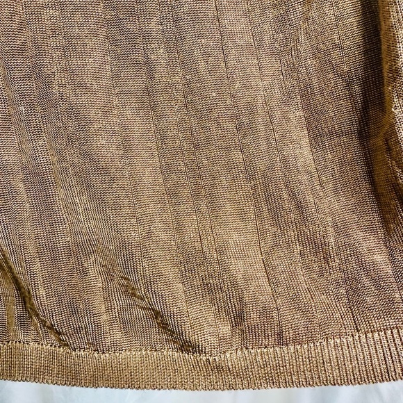 Bachrach Italy Men Y2K Gold Mustard Rayon Pullover Long Sleeve V-Neck Sweater S - Picture 3 of 7